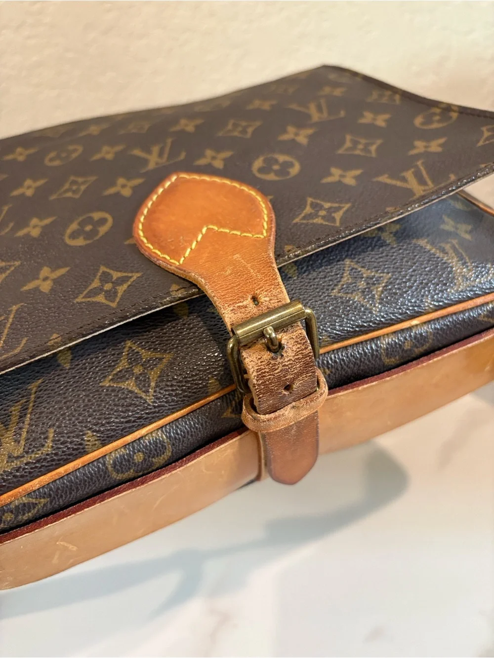 Louis Vuitton SL884 Cartouchiere GM Brown Monogram Crossbody Bag